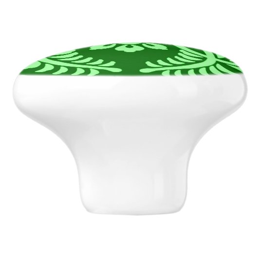 Japans Medallion Pattern, Jade Green Keramische Knop (Zijkant)