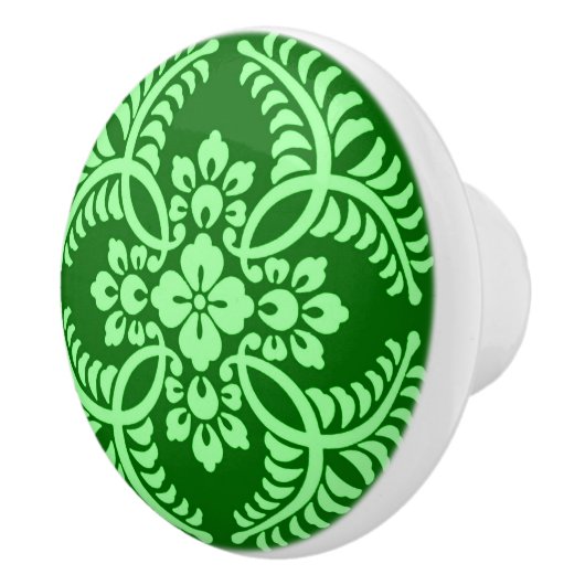 Japans Medallion Pattern, Jade Green Keramische Knop (Rechts)