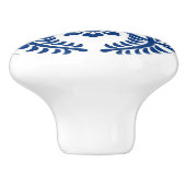 Japans Medallion Pattern, kobalt Blue en White Keramische Knop (Zijkant)