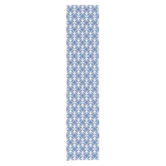 Japans Medallion Pattern, kobalt Blue en White Korte Tafelloper (Voorkant)