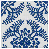 Japans Medallion Pattern, kobalt Blue en White Stof (Close Up)