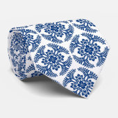 Japans Medallion Pattern, kobalt Blue en White Stropdas (Opgerold)