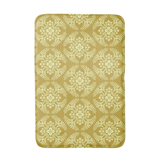 Japans Medallion Pattern, Mustard Yellow Badmat (Voorkant Verticaal)