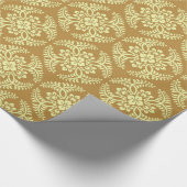 Japans Medallion Pattern, Mustard Yellow Cadeaupapier (Hoek)