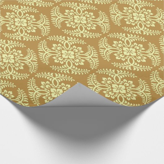 Japans Medallion Pattern, Mustard Yellow Cadeaupapier (Hoek)