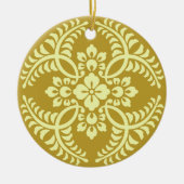 Japans Medallion Pattern, Mustard Yellow Keramisch Ornament (Voorkant)