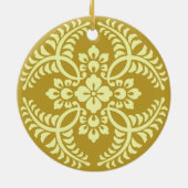 Japans Medallion Pattern, Mustard Yellow Keramisch Ornament (Achterkant)