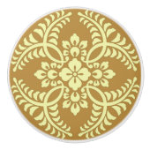 Japans Medallion Pattern, Mustard Yellow Keramische Knop (Voorkant)