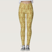 Japans Medallion Pattern, Mustard Yellow Leggings (Voorkant)