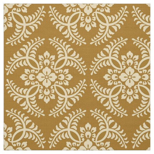 Japans Medallion Pattern, Mustard Yellow Stof (Swatch)