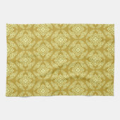 Japans Medallion Pattern, Mustard Yellow Theedoek (Horizontaal)