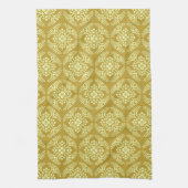 Japans Medallion Pattern, Mustard Yellow Theedoek (Verticaal)