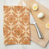 Japans Medallion Pattern, Pastel Oranje Theedoek (Quarter Fold)