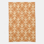 Japans Medallion Pattern, Pastel Oranje Theedoek (Verticaal)