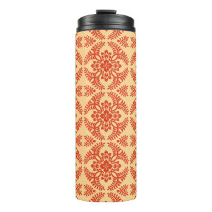 Japans Medallion Pattern, Pastel Oranje Thermosbeker