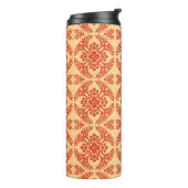 Japans Medallion Pattern, Pastel Oranje Thermosbeker (Gedraaid links)