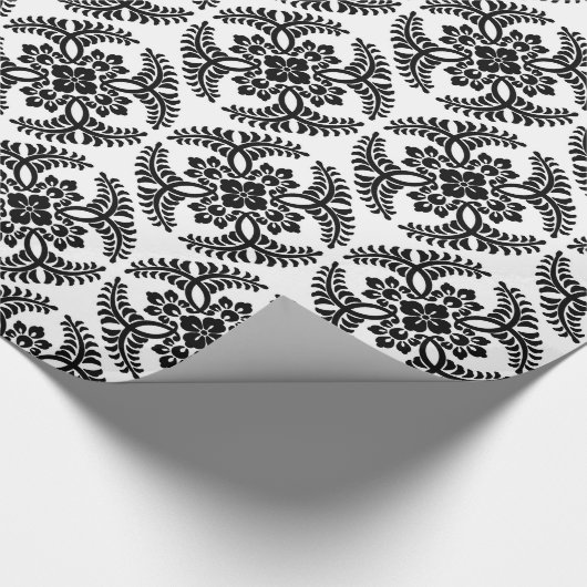Japans Medallion Pattern, zwart en wit Cadeaupapier (Hoek)