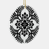 Japans Medallion Pattern, zwart en wit Keramisch Ornament (Rechts)