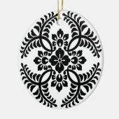 Japans Medallion Pattern, zwart en wit Keramisch Ornament (Links)