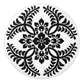 Japans Medallion Pattern, zwart en wit Keramische Knop (Voorkant)