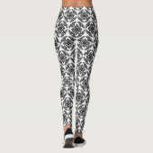 Japans Medallion Pattern, zwart en wit Leggings (Achterkant)