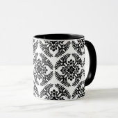 Japans Medallion Pattern, zwart en wit Mok (Voorkant rechts)