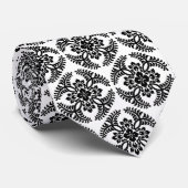Japans Medallion Pattern, zwart en wit Stropdas (Opgerold)