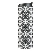 Japans Medallion Pattern, zwart en wit Thermosbeker (Gedraaid links)