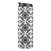 Japans Medallion Pattern, zwart en wit Thermosbeker (Geroteerd rechts)