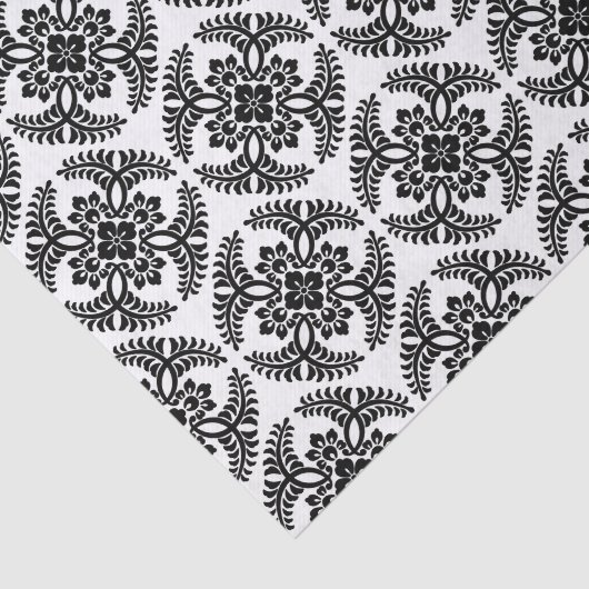 Japans Medallion Pattern, zwart en wit Tissuepapier (Detail)