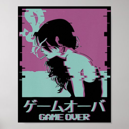 Japans meisje Anime gooide over Poster (Voorkant)