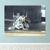 Japans meisje Bowing Dogeza Canvas Afdruk (Insitu (Houten vloer))