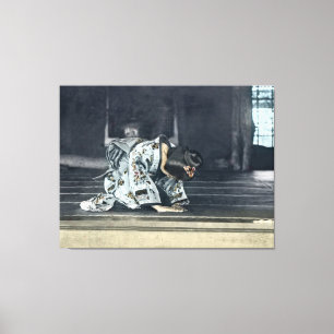 Japans meisje Bowing Dogeza Canvas Afdruk