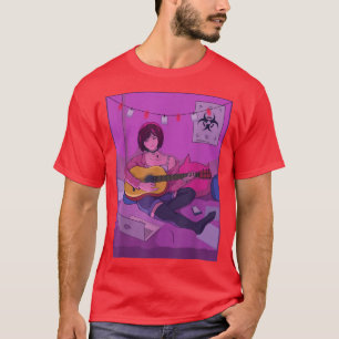 Japans meisje dat gitar Anime Manga Grafisch A spe T-shirt