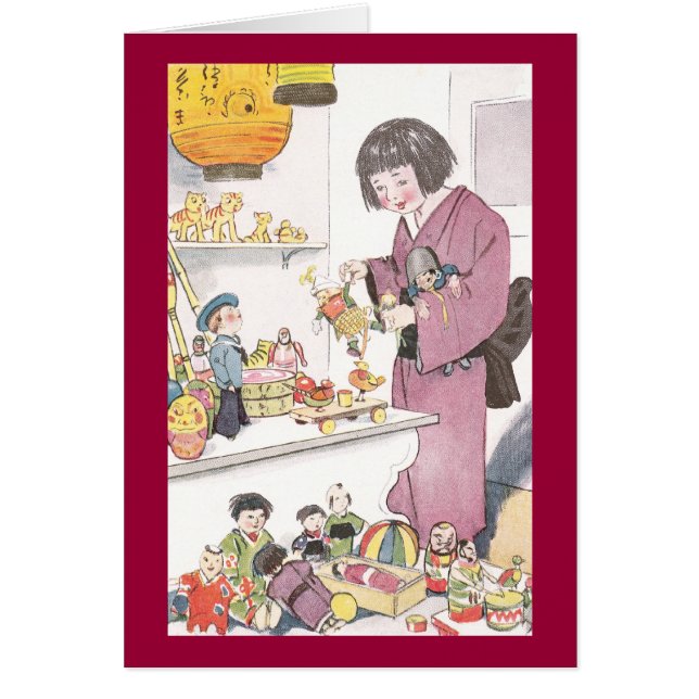 Japans meisje en Japanse poppen (Voorkant)