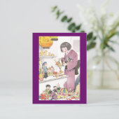 Japans meisje en Japanse poppen Briefkaart (Staand voorkant)