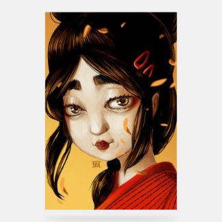 Japans meisje herfstkleuren acryl bord