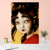 Japans meisje herfstkleuren acryl bord (Huwelijk)