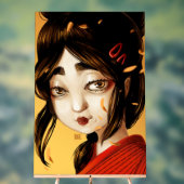 Japans meisje herfstkleuren acryl bord (Neutraal)