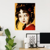 Japans meisje herfstkleuren poster (Thuiskantoor)