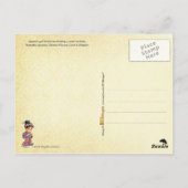 Japans meisje in kimono dat een parelketting houdt briefkaart (Achterkant)