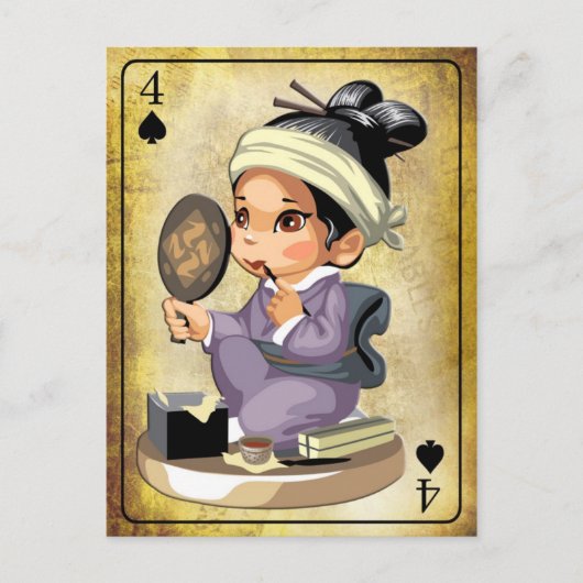 Japans meisje in kimono met make-up briefkaart (Voorkant)