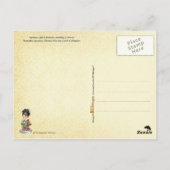 Japans meisje in kimono ruikt een bloem briefkaart (Achterkant)