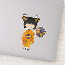 Japans meisje, Japan, Cute Girl, Oranje Kimono