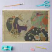 Japans meisje Kimono Woodblock print ukiyo Style Tissuepapier (Craft)