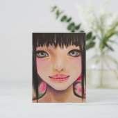 Japans meisje met blauwe ogen briefkaart (Staand voorkant)
