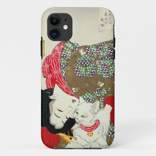Japans meisje met Cat, Tsukioka Yoshitoshi Case-Mate iPhone Case (Achterkant)