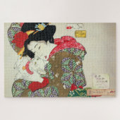 Japans meisje met Cat, Tsukioka Yoshitoshi Legpuzzel (Horizontaal)