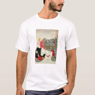 Japans meisje met Cat, Tsukioka Yoshitoshi T-shirt