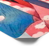 Japans meisje met een witte kat poster (Hoek)